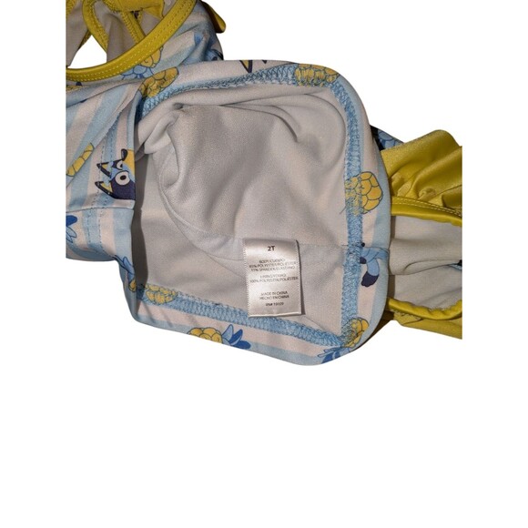 Bluey Swim Suit 2T Girl's Striped Pineapple Ruffle Trim Tankini Bathing Suit - Picture 6 of 6